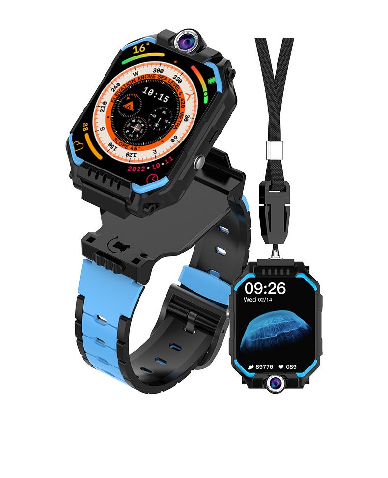 Kids Smartwatch GPS Tracker + Video / Voice Chat | SOS Button | Blue