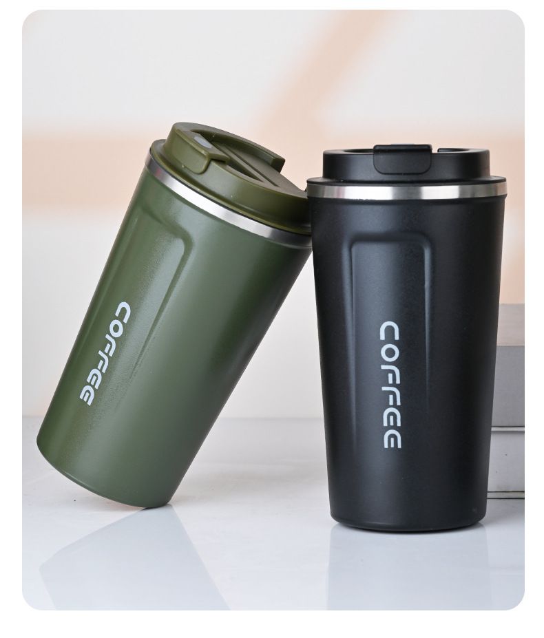304 Stainless Steel Second-generation Coffee Cup Portable Car Carrying Thermos Cup Business Office Gift Water Cup Water Bottle