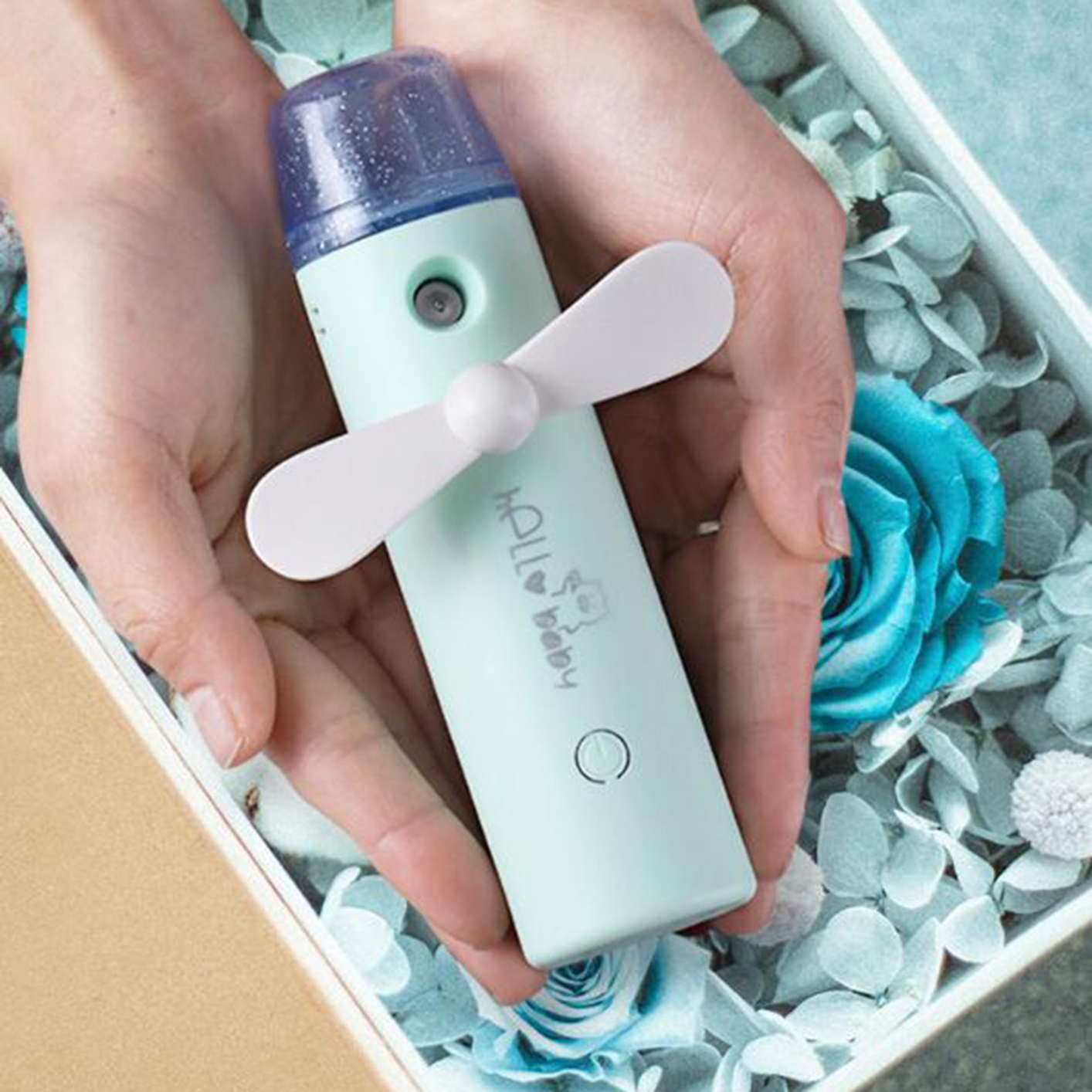 Portable Fan Handheld Portable Spray Natural Wind Mode Handheld Fan Portable Misting Usb Rechargeable Mini With Spray Bottle
