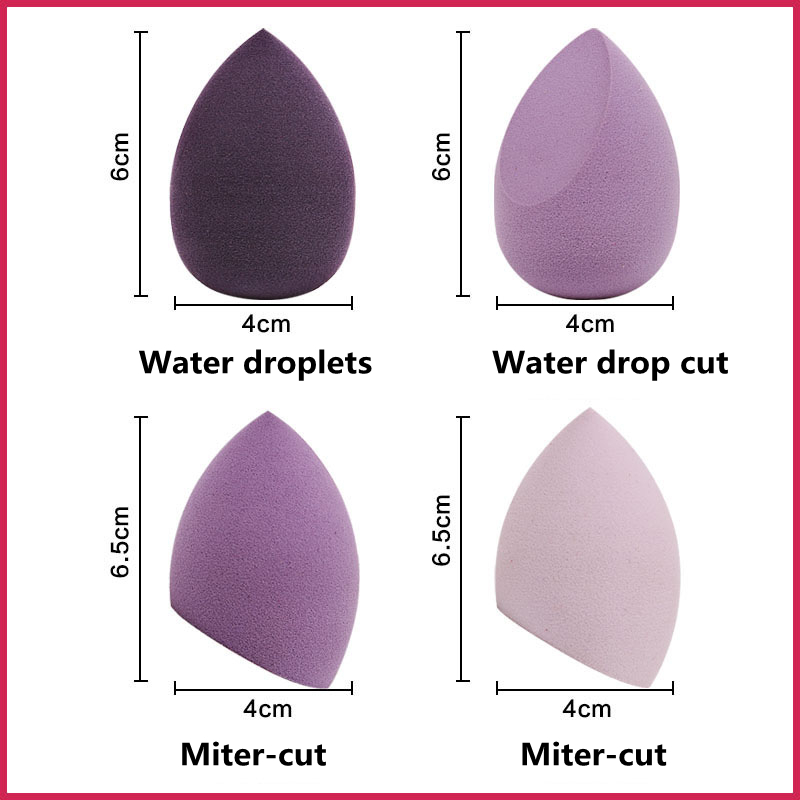 4pcs Set Makeup Blender Beauty Egg Set Gourd Water Drop Puff Makeup Puff Set Colorful Cushion Cosmestic Sponge Tool Wet and Dry Use