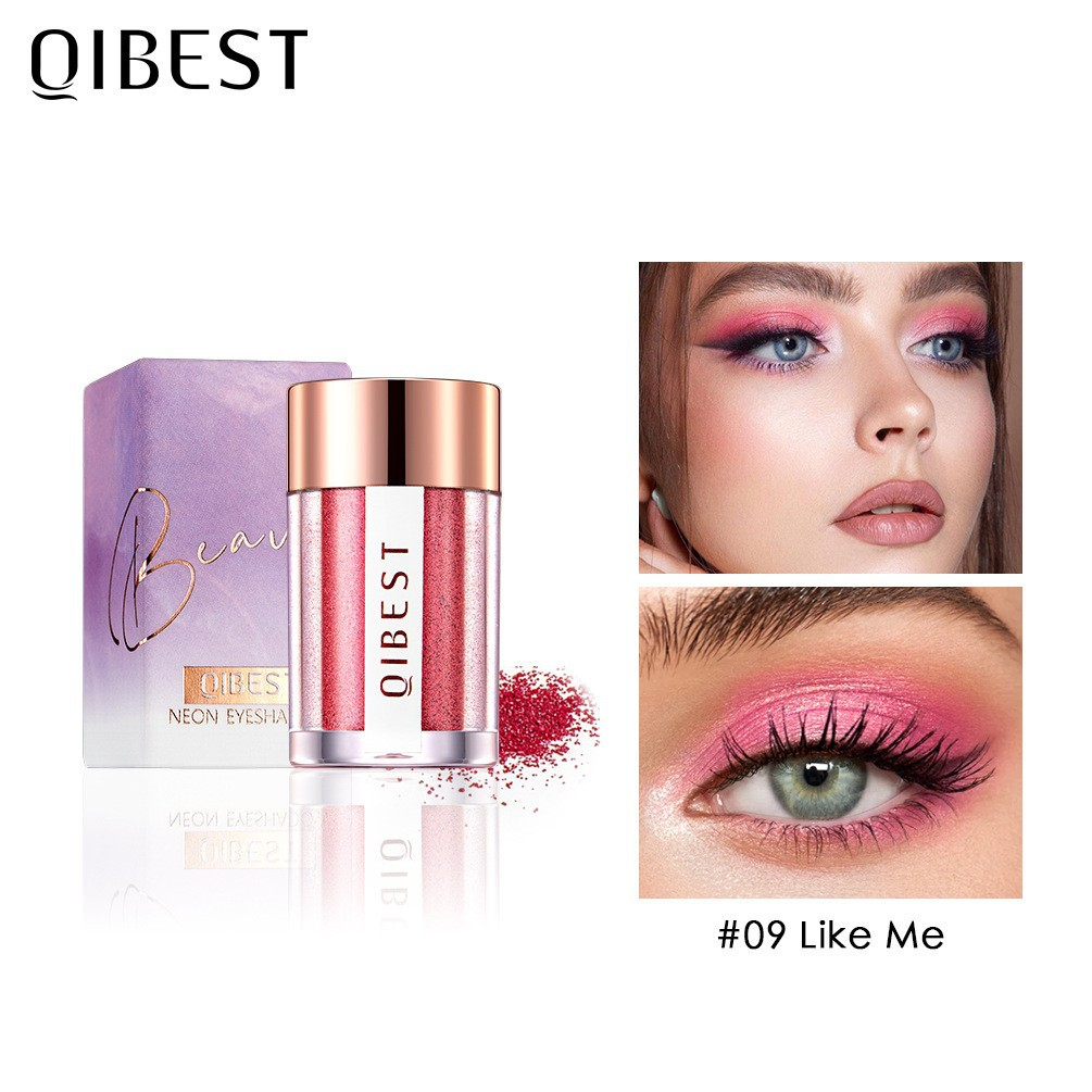 QE05 QIBEST Glitter Eye Shadow Holographic Glitter Powder Shimmer Pigment Shiny Glitter Eye Makeup Powder Sequins Eyeshadow Cosmetics