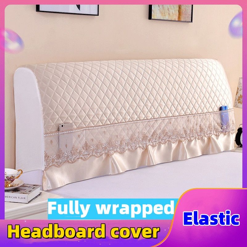 Bedhead cover, universal, dustproof, backrest soft package, fully wrapped cotton cushion CRRSHOP Fully wrapped elastic headboard cove free shipping