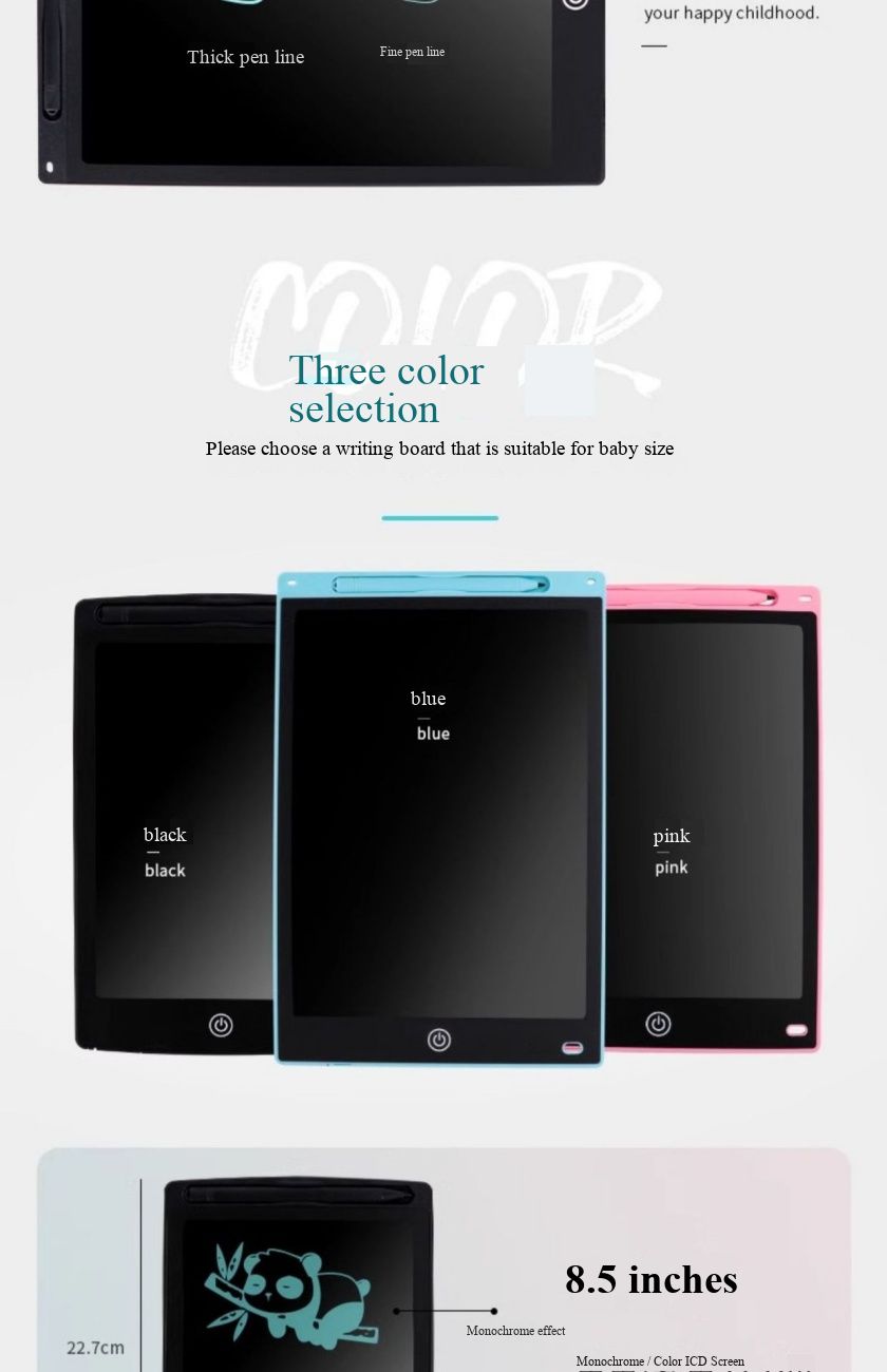 Children’s LCD Writing Tablet, Erasable Electronic Graffiti Board, Home Handwriting Drawing Pad, Non-Toxic Reusable Kids Educational Toy, Portable Toddler Doodle Board for Cross-Border Sale