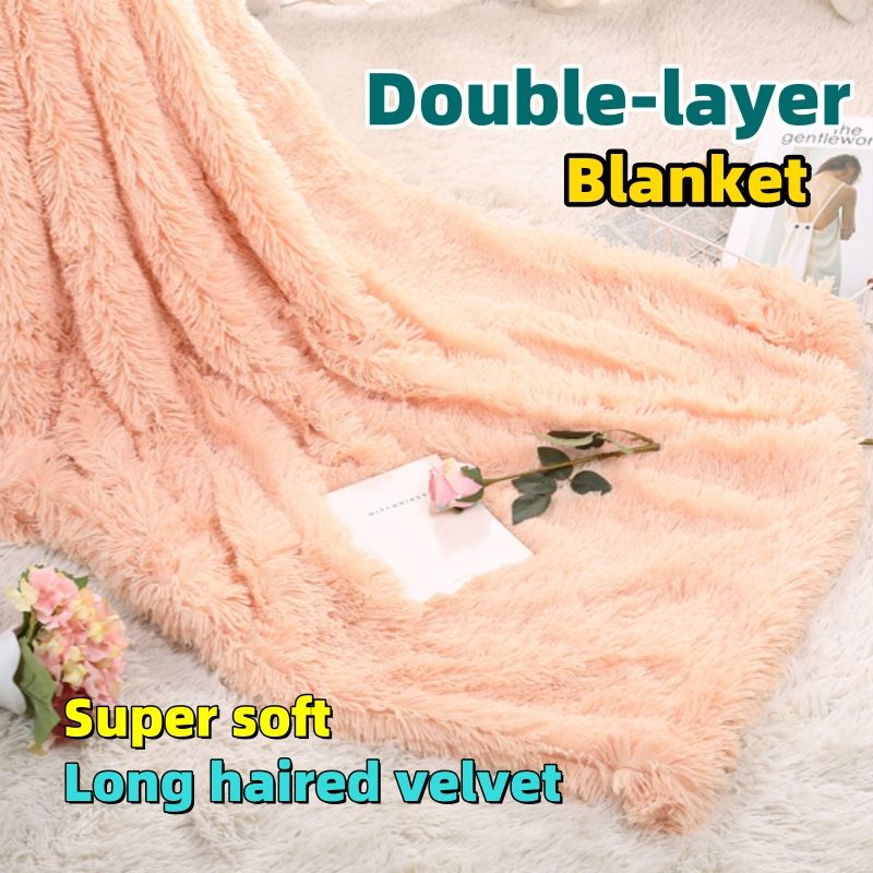 80*120cm，130*160cm Long haired blanket CRRSHOP free shipping Crystal flannel double-layer blanket carpet