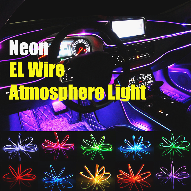 79/118/197/inch Car Interior Lighting LED Strip Decoration Garland Wire Rope Tube Line flexible Neon Light With USB Drive