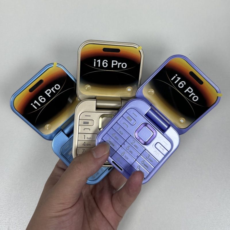 Mini Flip Phone Cross border i16 Pro Flip Phone Dual SIM 2G Button Mini Foreign Trade Phone