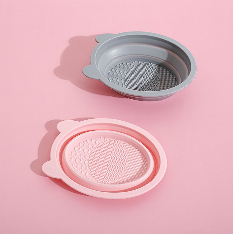 Cosmetic Brush Cleaner Set, Beauty Blender Cleaning Magic Tool, Foldable Silicone Brush Washing Bowl, Powder Puff Cleaning Agent Liquid Tools