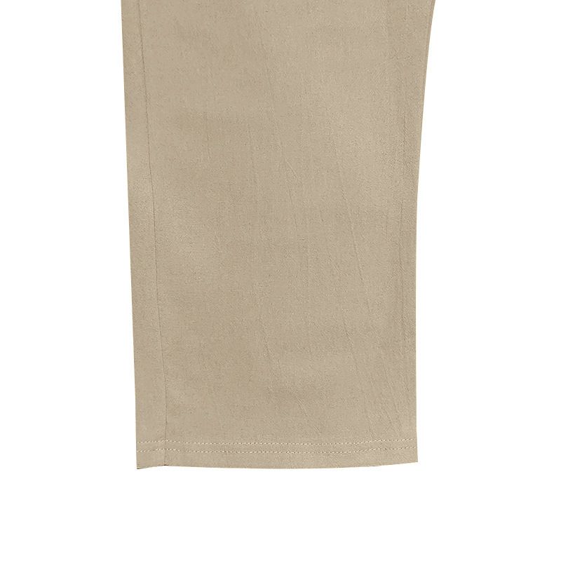 Men's Bottoms Pants Casual American Men's Cotton Linen Pants Button Decoration Drawstring Summer Beach Pants Straight Tube Solid Color Breathable Pants