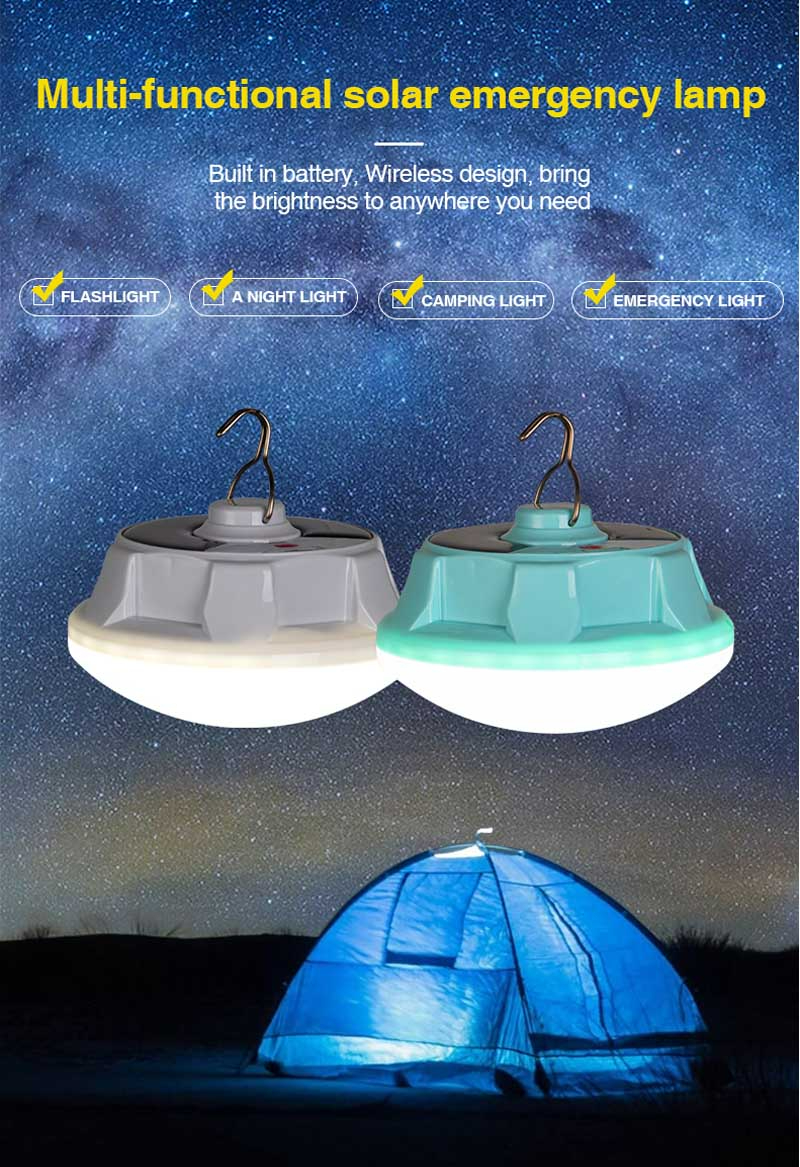 Glory lights Portable USB Rechargeable Remote Control Solar Charge Lantern LED Bulb Lamp Power Off Emergency Night Light Outdoor Camping Tent