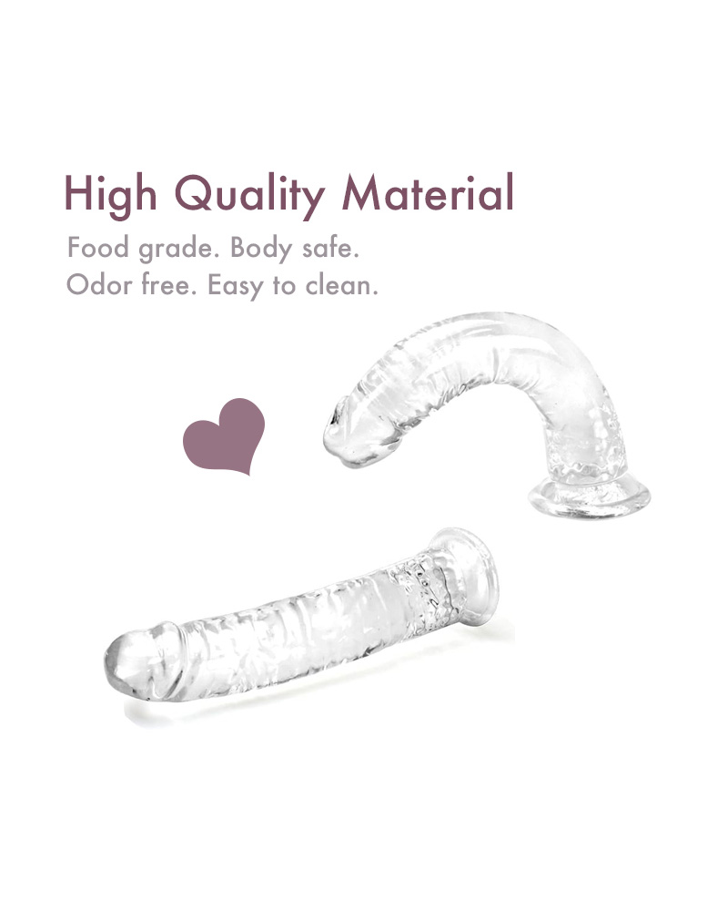 Adult Toy, Sex Toy, Silicone Dildo for Women, Hands-free with Suction Cup, Fake Penis, Transparent