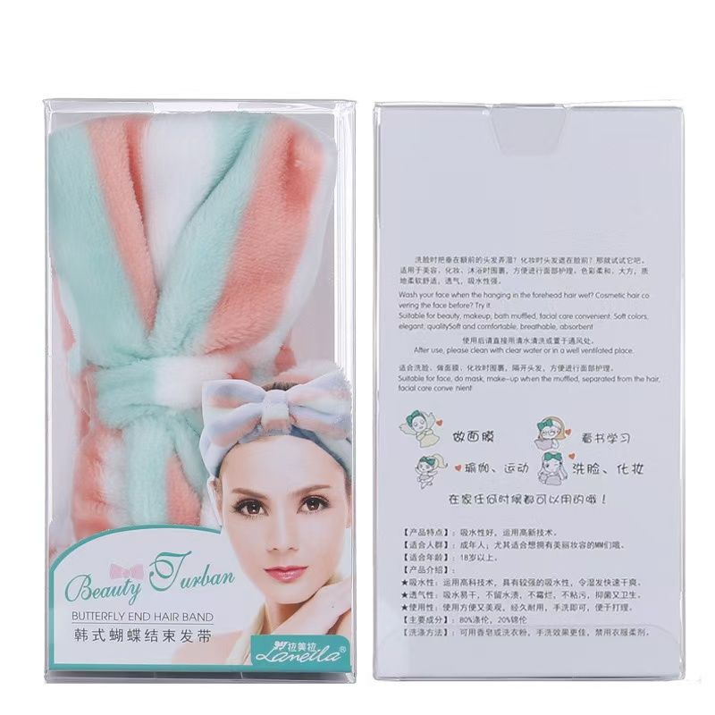 Women Wash Face Makeup Soft Coral Fleece Elastic Headband Head Wrap Cute Rabbit Bow Animal Ears Hairband Girl Hair Accessories
