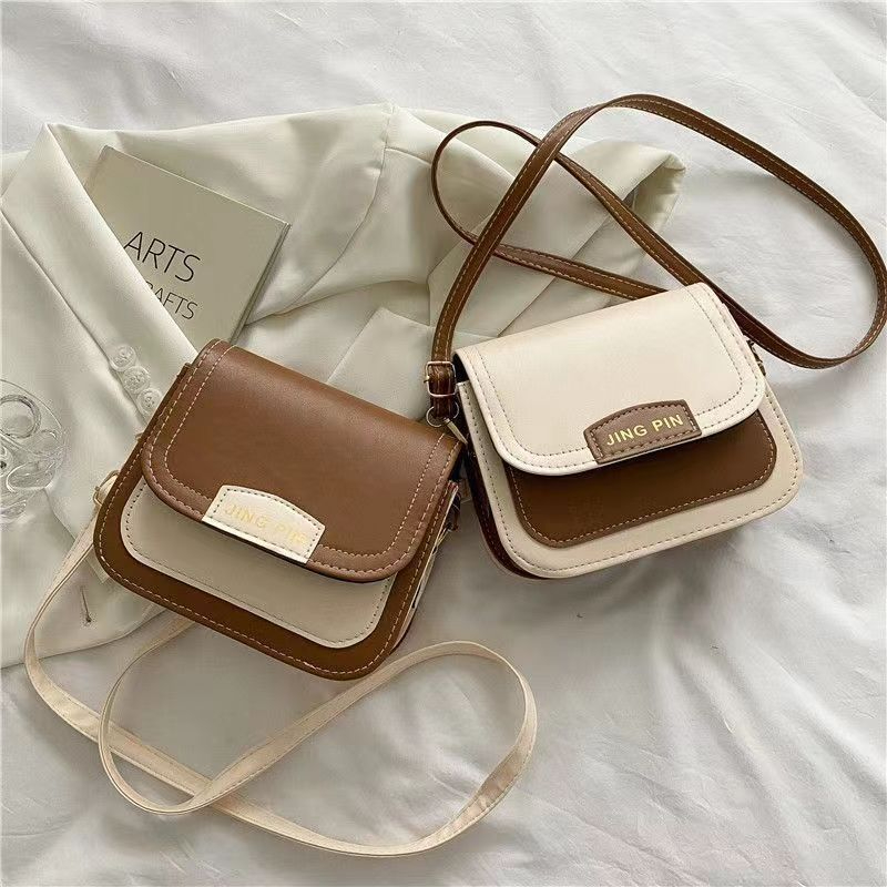 5392 Women's Spring New Contrast Small Square Bag Fashion Versatile One Shoulder Crossbody Bag