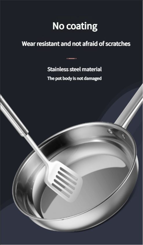 15-piece Stainless steel pot set thick composite bottom silver Cooking Pots frying pan soup pot milk pot spoon soup spoon stir fry spoon cookware set