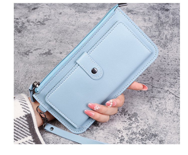 New Women Wallets Long Leather Luxury Card Holder Clutch Casual Women Bags Pocket Hasp Ladies Wallet Purse Pink 18cm *10cm*2cmBlue