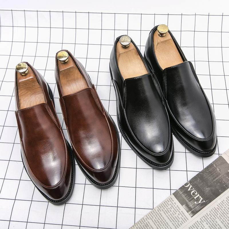 Men's business shoes CRRshop free shipping hot sale male business dress leather shoes, men's pointy, breathable, one-footed shoes, men's shoes, high hair quality, fashionable shoes in Britain large size 38-44 45 46