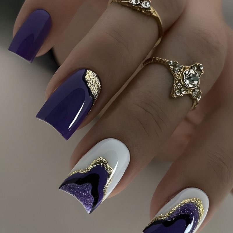 Square nail art fake nail stickers glitter spray wearable nails