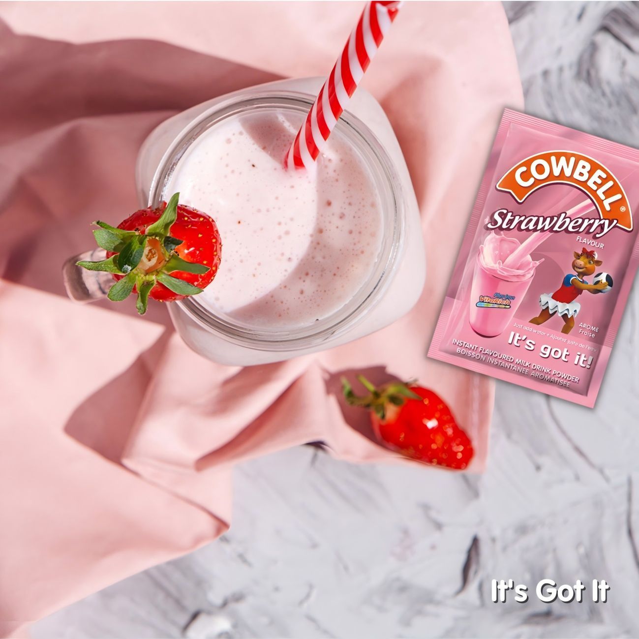 Cowbell Coffe, Strawberry Powdered Milk Sachet - 35g