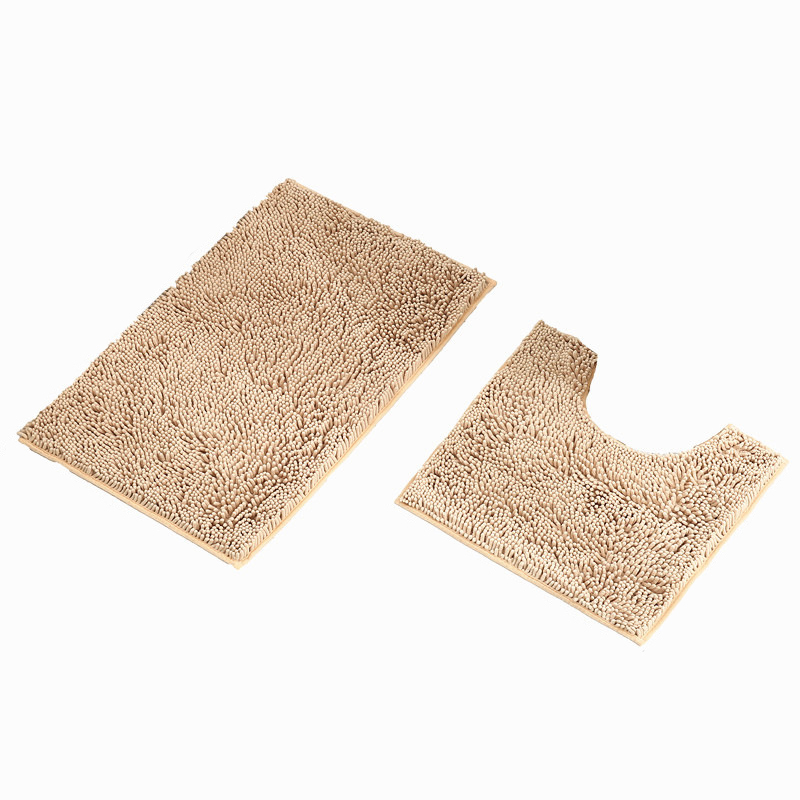 KM-0022 Bath Mat 2 Piece Bathroom Rugs Set 5050CM U-Shape Contoured Toilet Base Mat & 5080CM Rug Soft Water Absorbent Plush Rugs for Tub Shower Bath Room