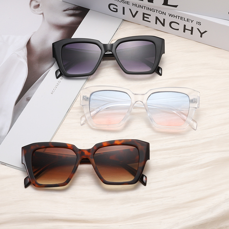 6801 Ladies Big Frame Square Sunglasses Women Brand Vintage Sun Glasses For Female Eyeglasses Men Flat Top Gafas Glasses
