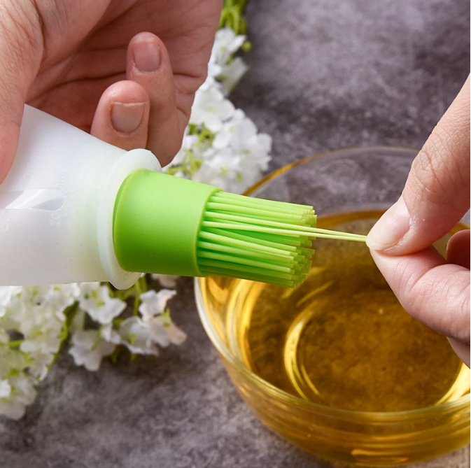 BBQ BBQ Oil Bottle Brush Silicone Kitchen BBQ Accessories Cooking Baking Oil Dispenser BBQ Tools Grease Brush