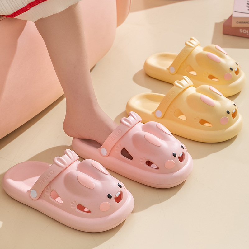 Women's Summer Indoor Cute Animal Bunny Slippers Fashion Beach Toe Sandals