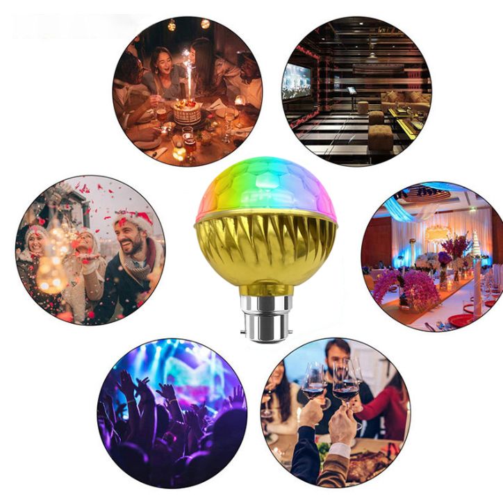 Glory Light Multifunctional Gold 6 Beads Lamp High-Quality Rotating Colorful Golden LED magic Ball Light for Stage Decoration B22