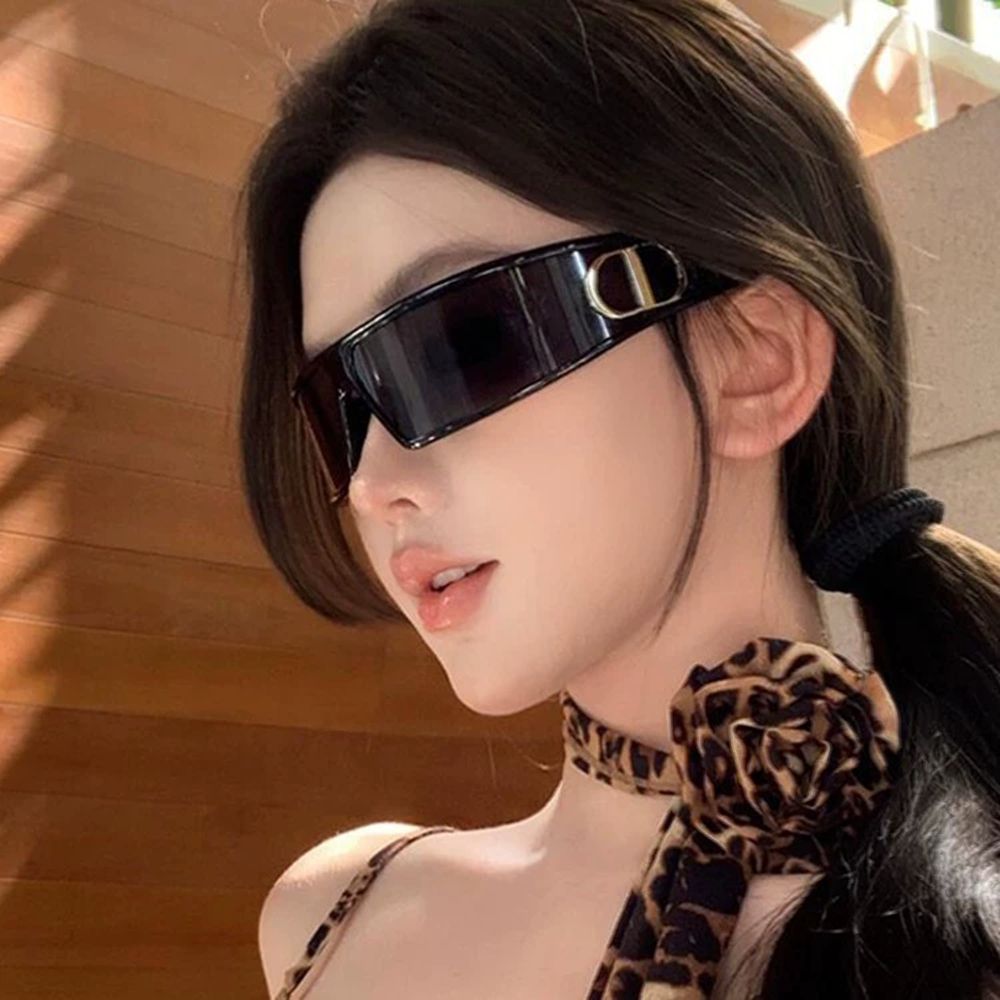 2025 new hair band sunglasses women's senior sense of Internet celebrity fashionable photos concave shape sunglasses 