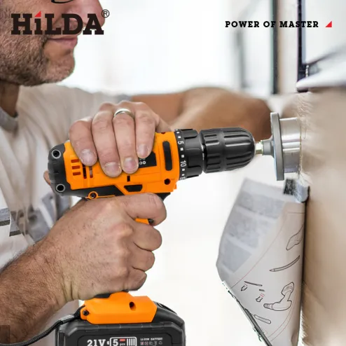 HILDA Cordless Screwdriver Lithium Battery Mini Drill