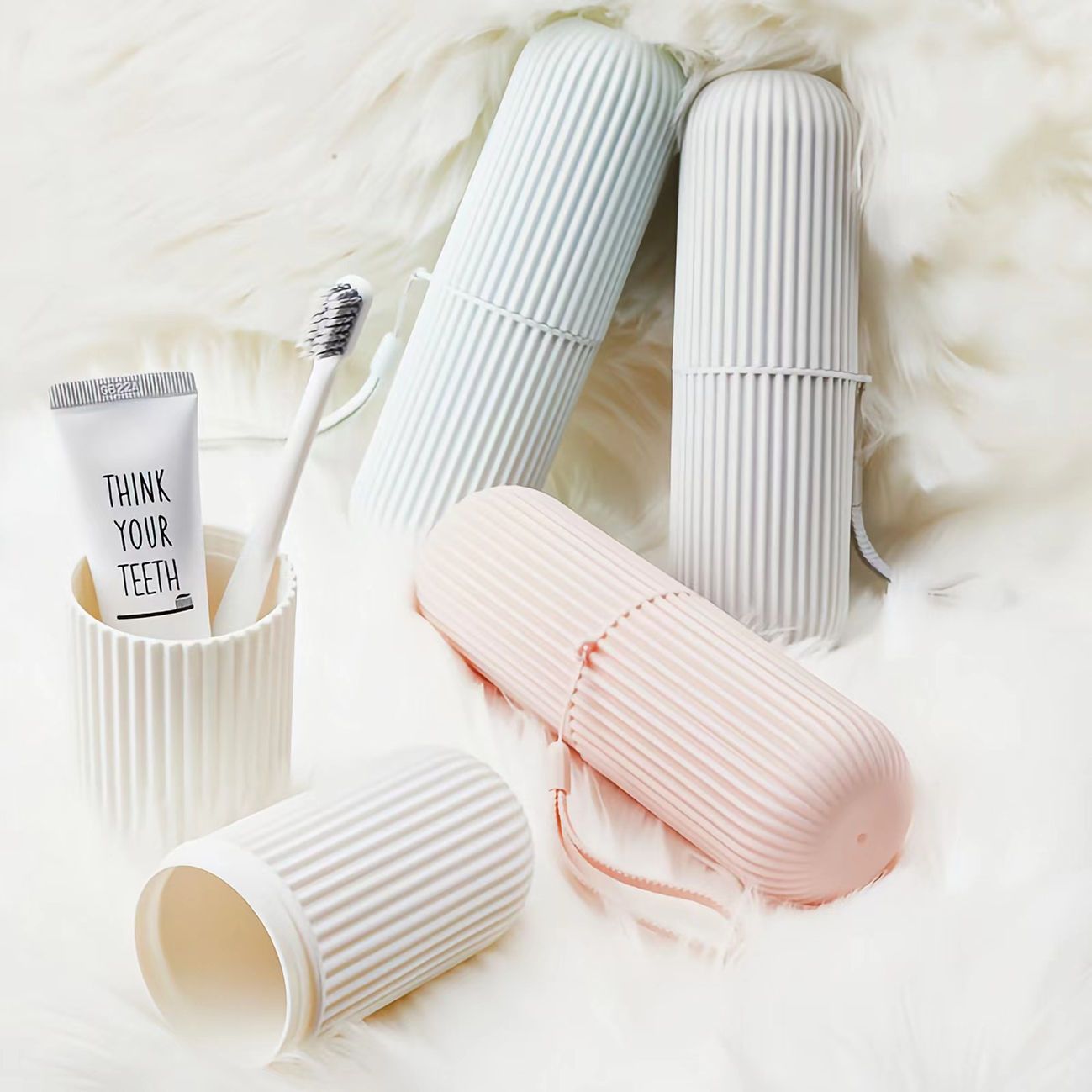 Simple household travel mouthwash cup, toothbrush bucket, toothpaste storage box, toothbrush box portable set