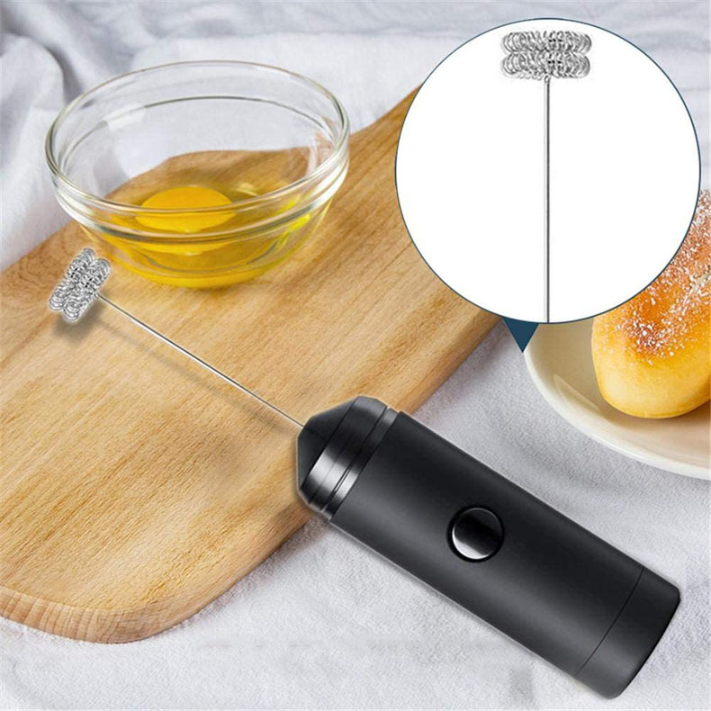 Portable Travel Electric Milk Frother Foamer, Drink Mixer, Eggs Beater Mini Handle Stirrer for Bulletproof Coffee, Matcha, Hot Chocolate, Mini Battery Operated Milk Whisk Frother
