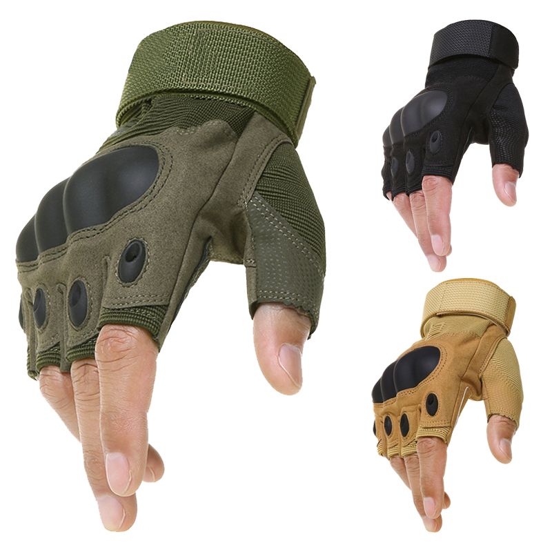  Fingerless Gloves Military Army Shooting Paintball Airsoft Bicycle Motorcross Combat Hard Knuckle Half Finger Gloves