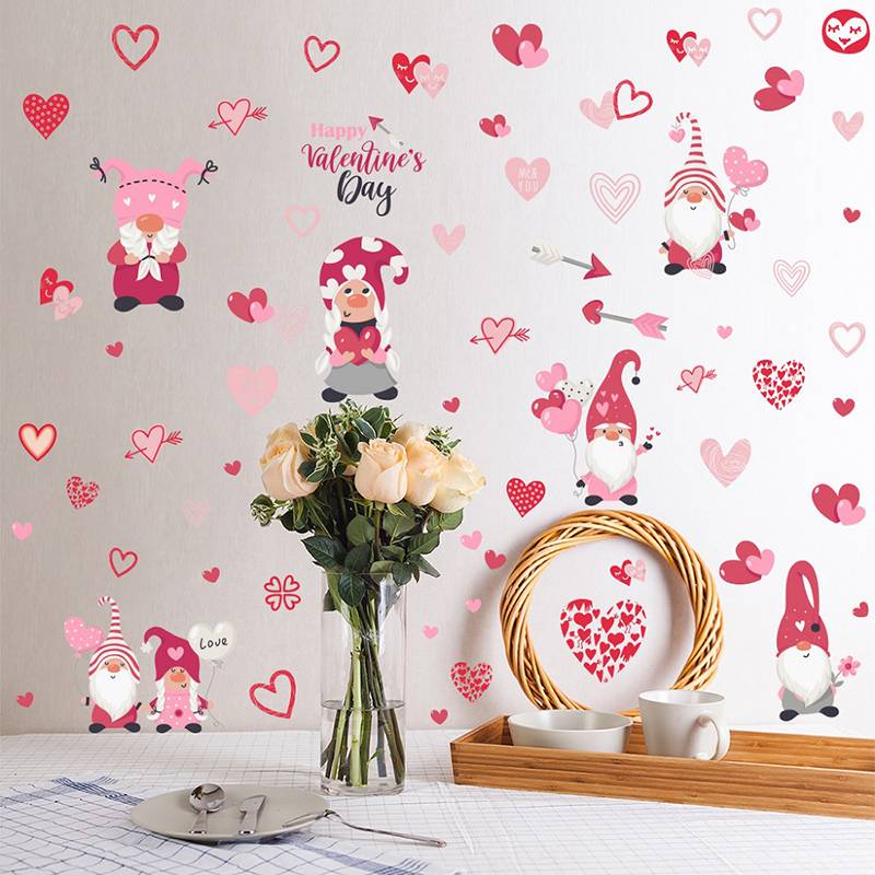 AF5627 Dwarf Valentine's Day Sticker Removes Cross-Border Exclusive Valentine'S Day Oversized Love Pvc Wall Stickers

