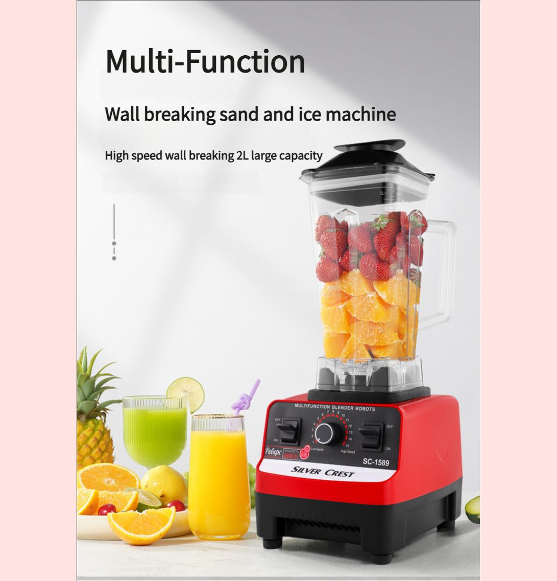 Commercial Blender Heavy-Duty Smoothie Blender w/ 2.5HP Copper Motor & Laser-Cut Blades Quick Ice Crushing 64oz Tritan Jar Self-Cleaning Cooking Grinder, Juicer, Juice Machine