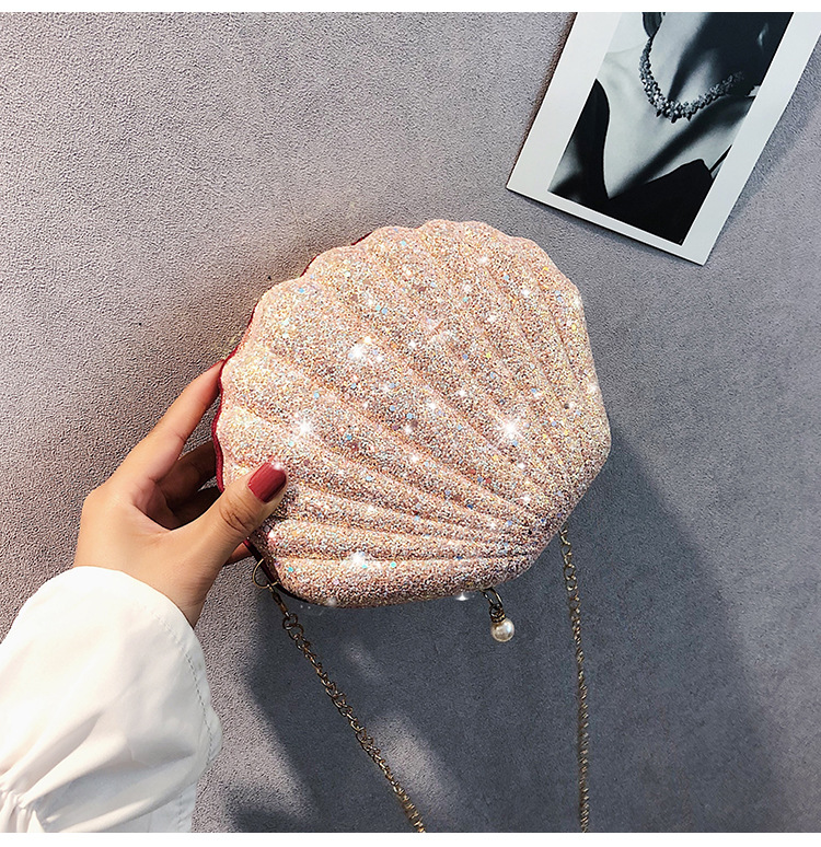 Ladies Bag Women's Summer New Shoulder Bag Cute Sequin Mini Shell Bag Mermaid Seashell Purse Cross-Body Shoulder Bags for Girls
