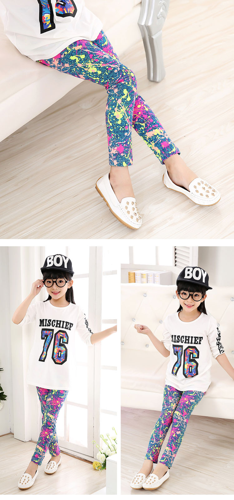 Girls Leggings Printing Flower Legging Infantil Para Menina Toddler Classic Leggings 2-14y Baby Girl Pencil Pants Kids Trousers
