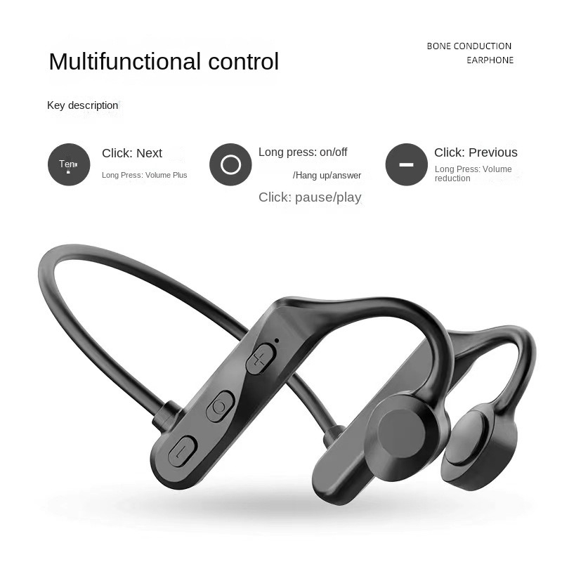 New bone conduction Bluetooth headset Earless wireless sports fitness Ear-hanging vibrato explosion models