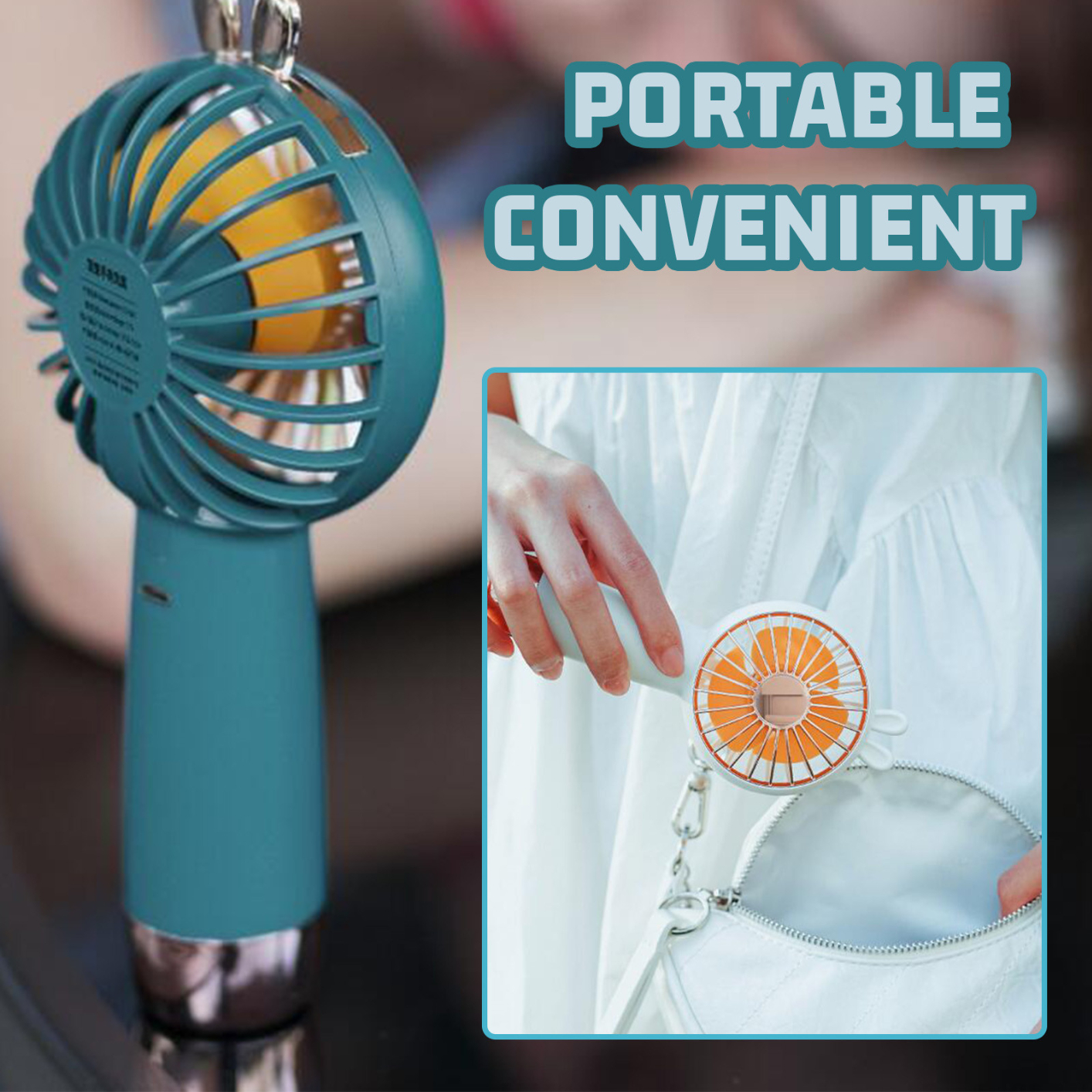 Portable mini handheld small fan usb charging fan desktop student cold fan green
