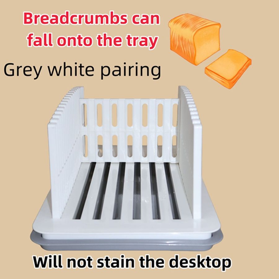 Adjustable Bread Cutting Tray Multifunctional Foldable Bread Slicer with Tray