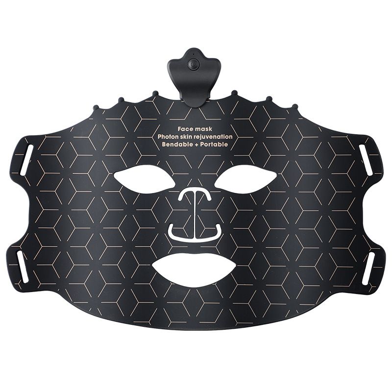 Colorful LED red light photon rejuvenation mask instrument beauty mask with neck home large row of lights beauty instrument, facial red light therapy, 7+1 color LED mask light therapy, portable rechargeable red light therapy mask instrument