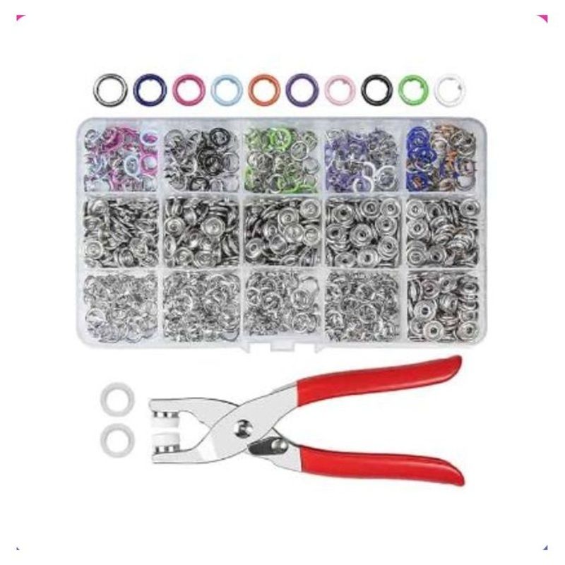 Colored five claw button hollow solid four in one button metal children's button hidden button