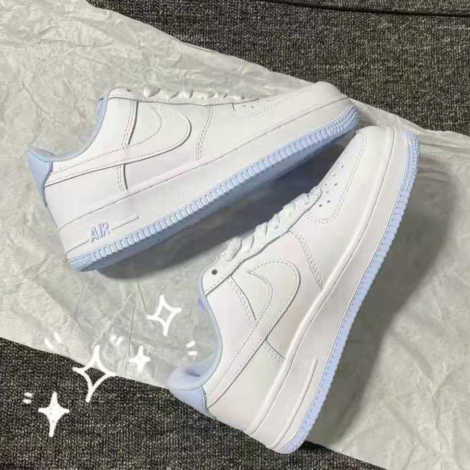 AF1 Air Force One Baby blue matching low top shoes for men and women