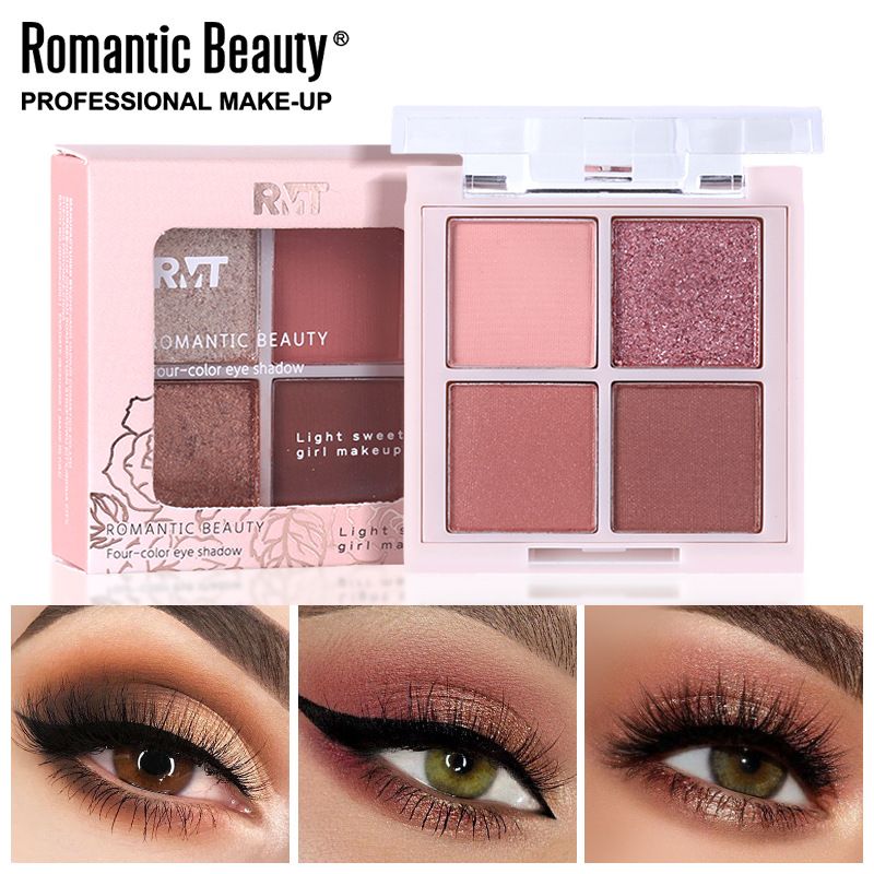 4 Colors Eyeshadow Palette Natural Pearlescent Eye Shadow Multi-color Makeup For Women Beginners

