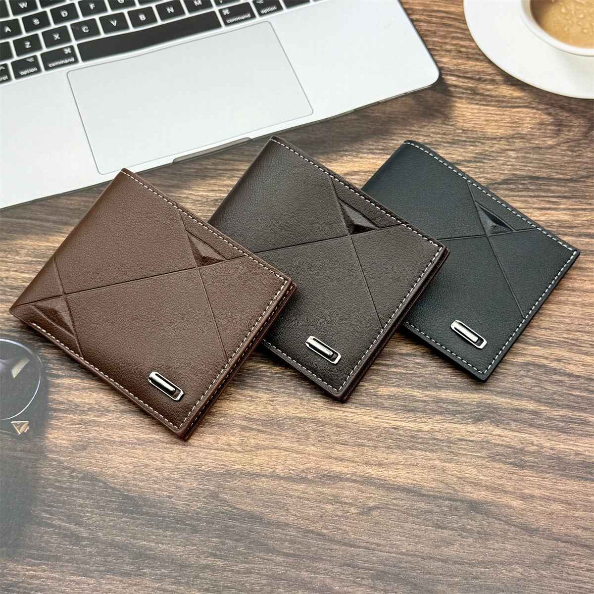  Men's Ultra-Thin Bi-Fold Wallet Large Capacity New Design Money Clip
