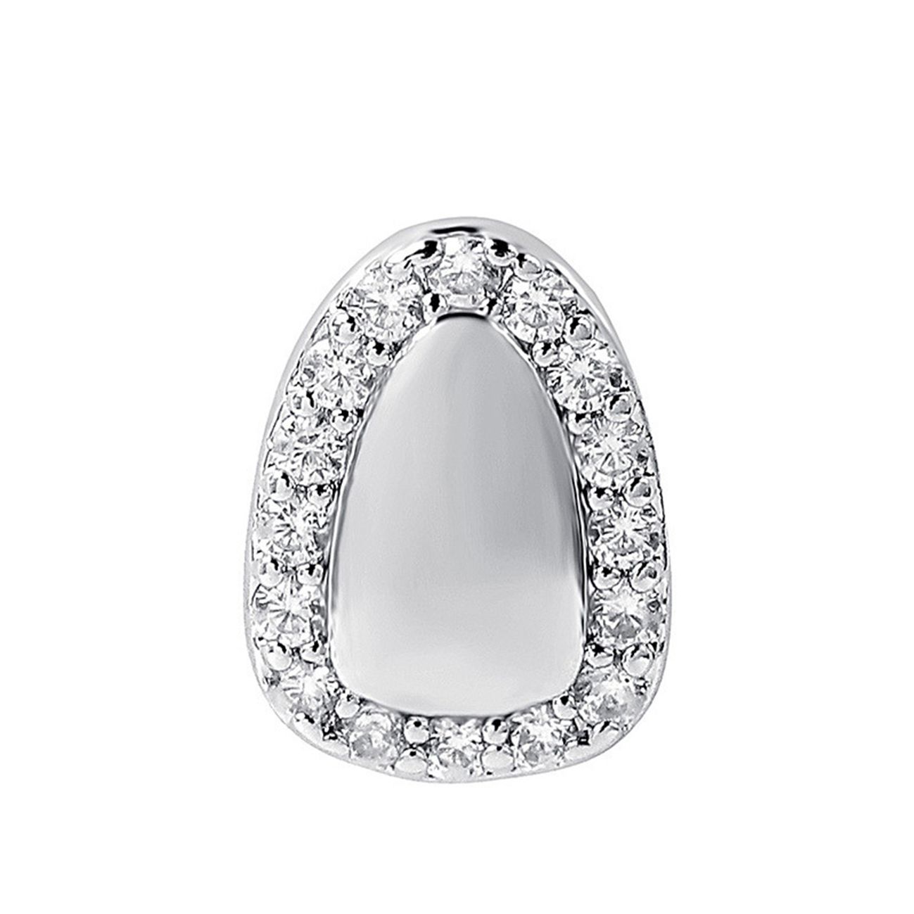Single groove surrounded by diamond hip hop grillz fashion accessories gold teeth silver teeth gold grillz silver grillz bracessilver