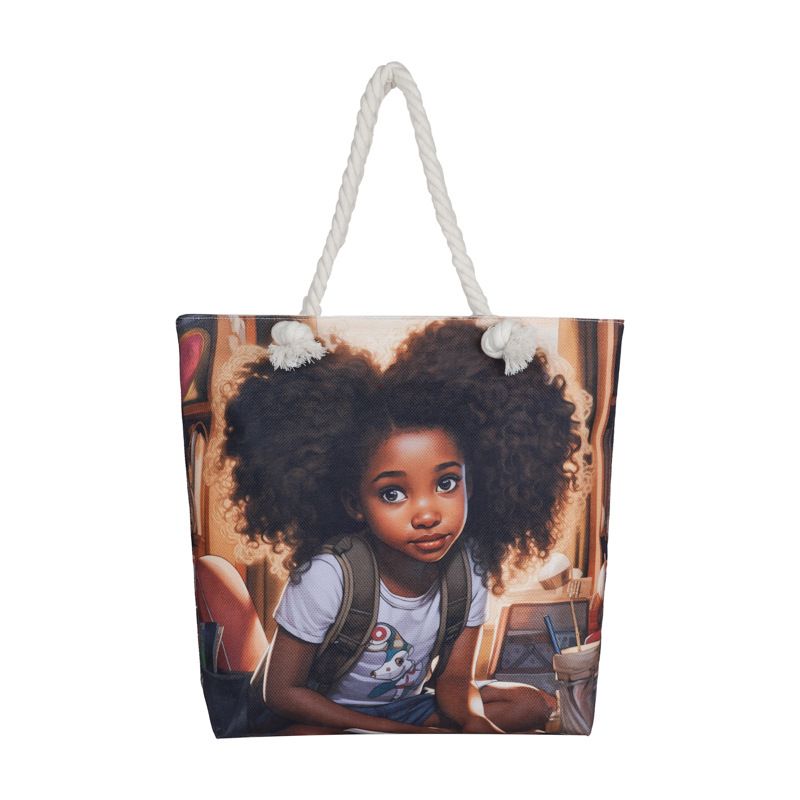 Miss DG Painting hand bag Cartoon canvas bag Large capacity Beauty Tote bag Shopping shoulder bagstyle6