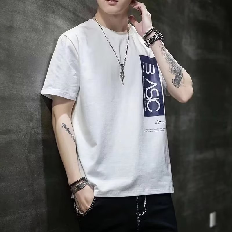Men's Summer New Thin T-Shirt Round Neck Half Sleeve Top