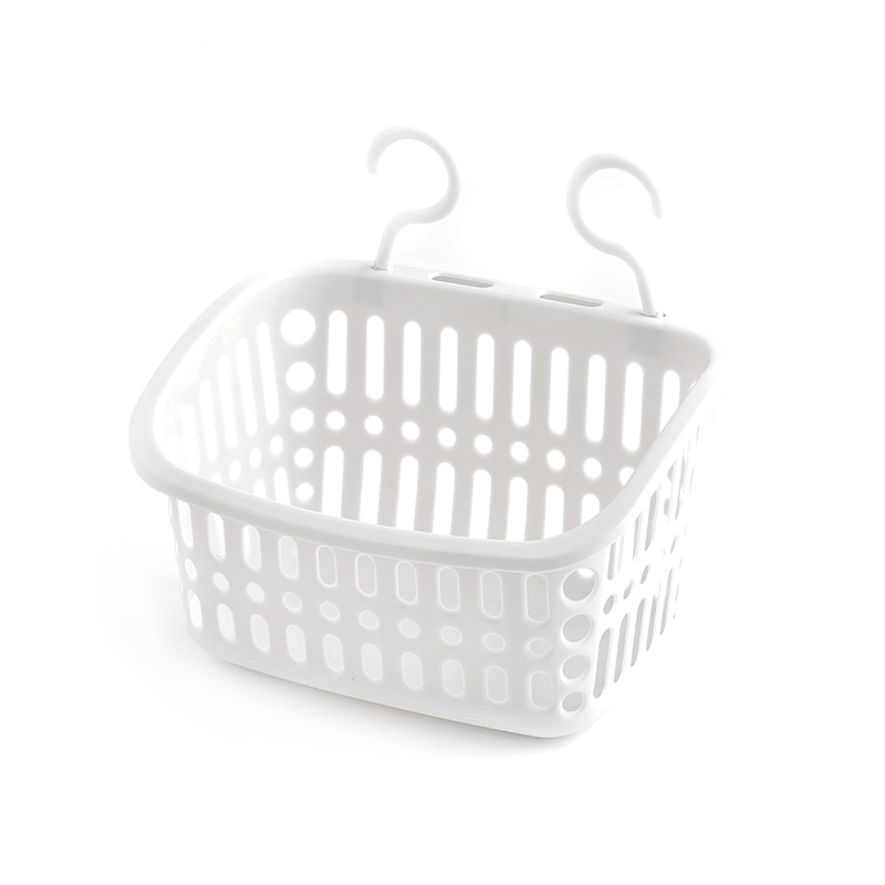 2627 Hanging Shower Basket Large Capacity Dual Hooks Design Hollow-out Bathroom Shampoo Sundries Organizer Basket for Home

