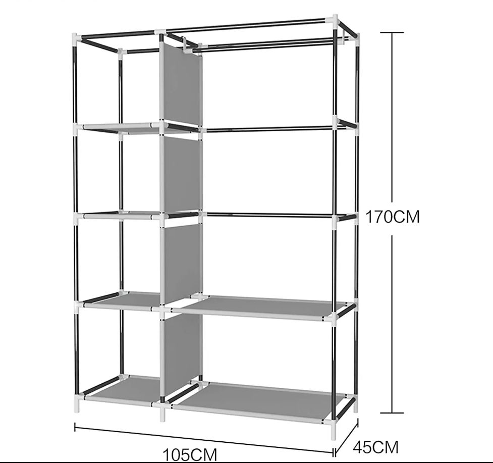 Portable Simple Practical Steel Pipe Dust Proof Cloth wardrobe non woven wardrobe closet-black/coffee