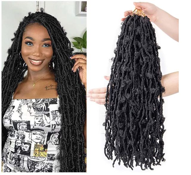 Obaasima Strands Butterfly Locs Crochet Hair Pre Looped Light Weight & Soft Distressed Locs Faux Crochet Braids Natural Hair for Black Women (T30#)