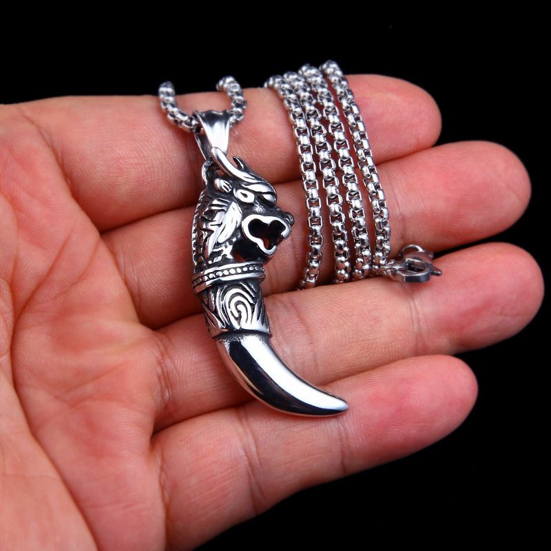 Hip hop necklace accessories Wolf Teeth Necklace Accessories CRRSHOP free shipping pendant chain